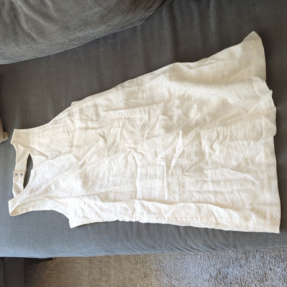 & Other Stories Women's Size 8 Beige 100% Linen Sleeveless Mini Dress